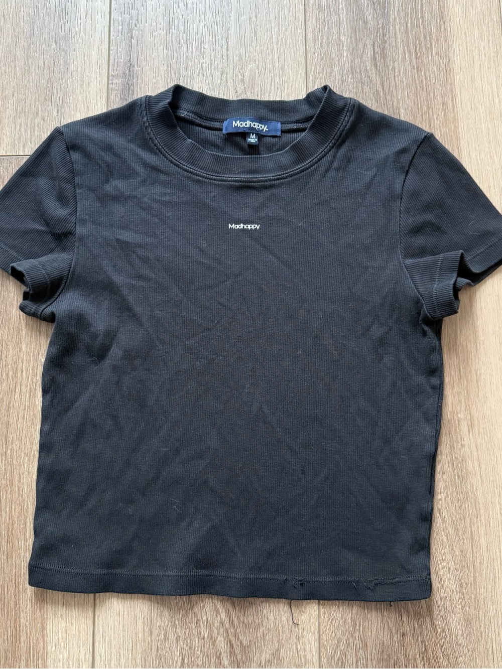 Madhappy Black Short Sleeve Ribbed Crew Tee